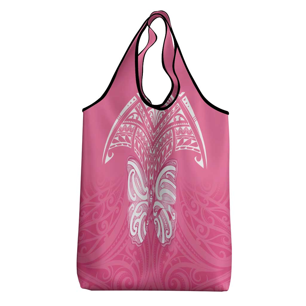 New Zealand Breast Cancer Awareness Grocery Bag Maori Butterfly Pink Ribbon - Aussie Hoodie