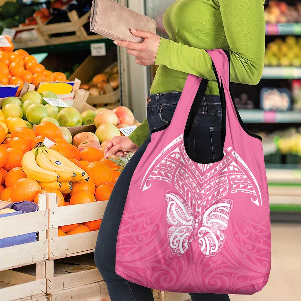 New Zealand Breast Cancer Awareness Grocery Bag Maori Butterfly Pink Ribbon - Aussie Hoodie