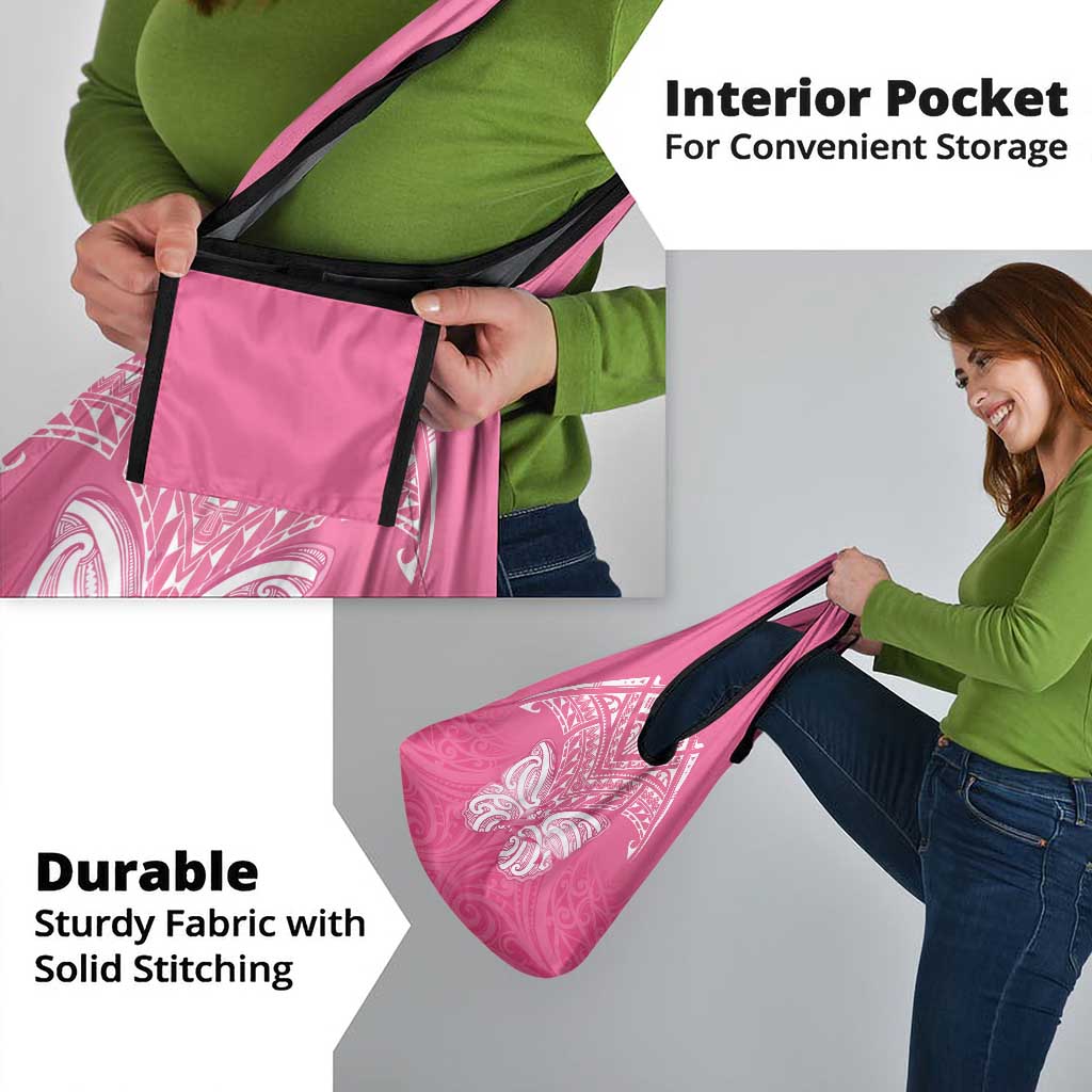 New Zealand Breast Cancer Awareness Grocery Bag Maori Butterfly Pink Ribbon - Aussie Hoodie