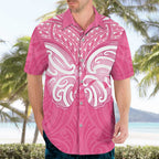 New Zealand Breast Cancer Awareness Hawaiian Shirt Maori Butterfly Pink Ribbon - Aussie Hoodie