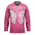 New Zealand Breast Cancer Awareness Hockey Jersey Maori Butterfly Pink Ribbon - Aussie Hoodie