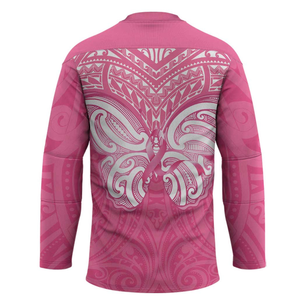 New Zealand Breast Cancer Awareness Hockey Jersey Maori Butterfly Pink Ribbon - Aussie Hoodie