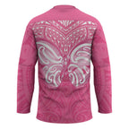 New Zealand Breast Cancer Awareness Hockey Jersey Maori Butterfly Pink Ribbon - Aussie Hoodie