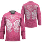 New Zealand Breast Cancer Awareness Hockey Jersey Maori Butterfly Pink Ribbon - Aussie Hoodie