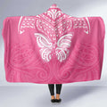 New Zealand Breast Cancer Awareness Hooded Blanket Maori Butterfly Pink Ribbon - Aussie Hoodie