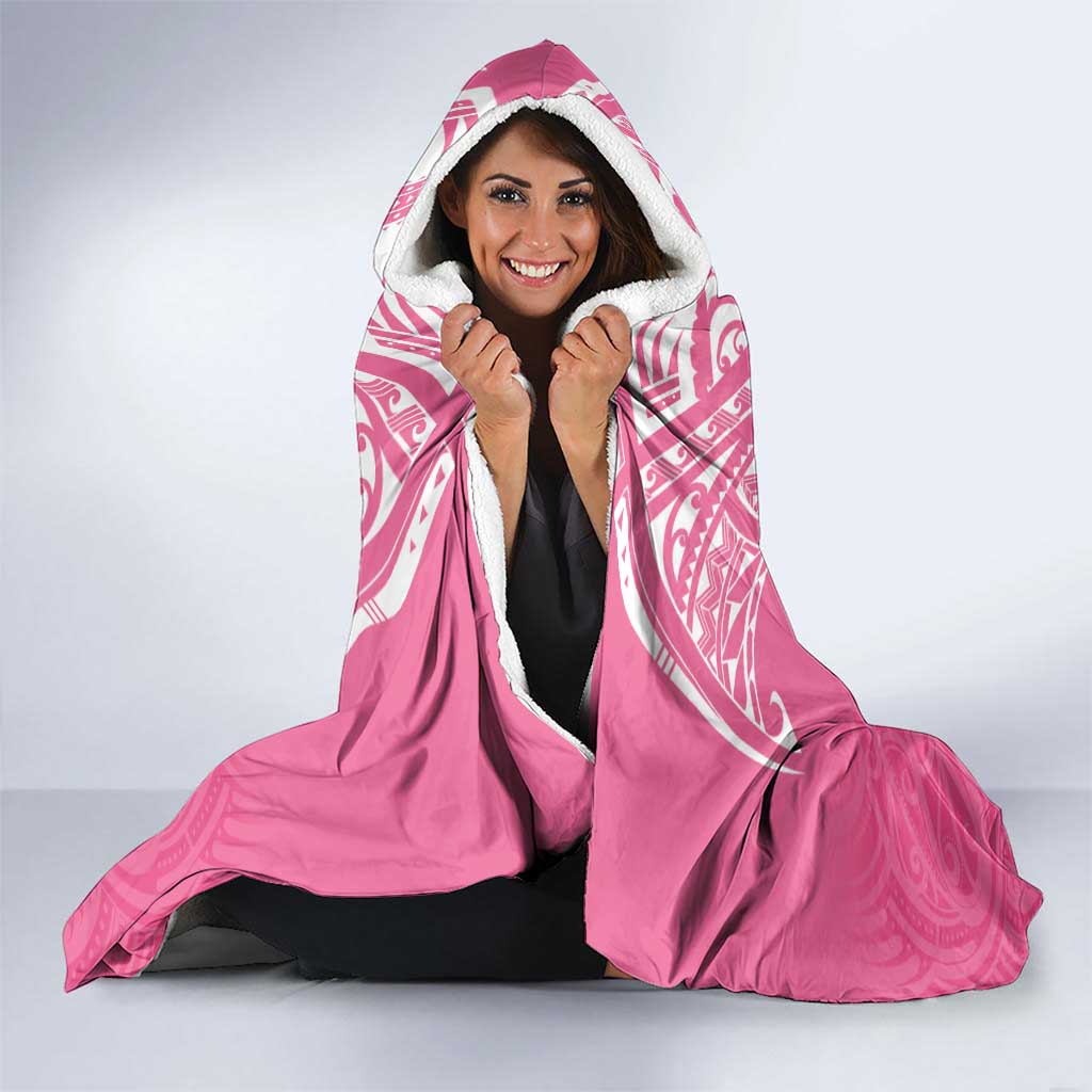 New Zealand Breast Cancer Awareness Hooded Blanket Maori Butterfly Pink Ribbon - Aussie Hoodie