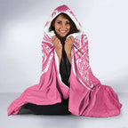 New Zealand Breast Cancer Awareness Hooded Blanket Maori Butterfly Pink Ribbon - Aussie Hoodie