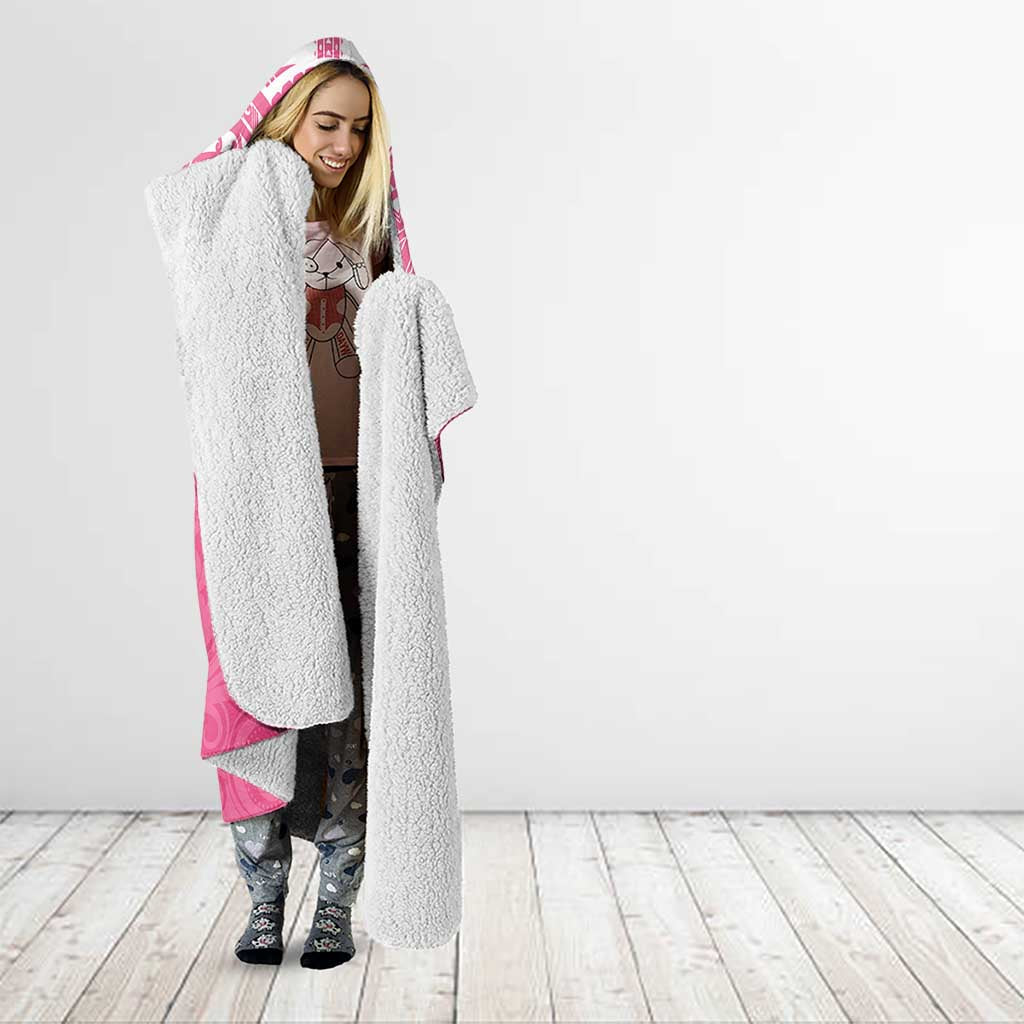 New Zealand Breast Cancer Awareness Hooded Blanket Maori Butterfly Pink Ribbon - Aussie Hoodie
