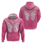 New Zealand Breast Cancer Awareness Hoodie Maori Butterfly Pink Ribbon - Aussie Hoodie