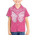 New Zealand Breast Cancer Awareness Kid Hawaiian Shirt Maori Butterfly Pink Ribbon - Aussie Hoodie