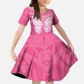 New Zealand Breast Cancer Awareness Kid Short Sleeve Dress Maori Butterfly Pink Ribbon - Aussie Hoodie
