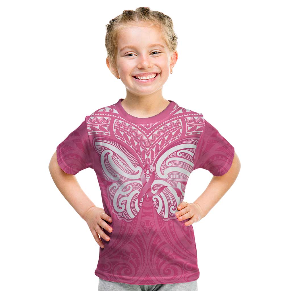 New Zealand Breast Cancer Awareness Kid T Shirt Maori Butterfly Pink Ribbon - Aussie Hoodie