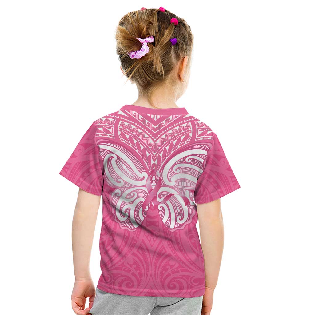 New Zealand Breast Cancer Awareness Kid T Shirt Maori Butterfly Pink Ribbon - Aussie Hoodie