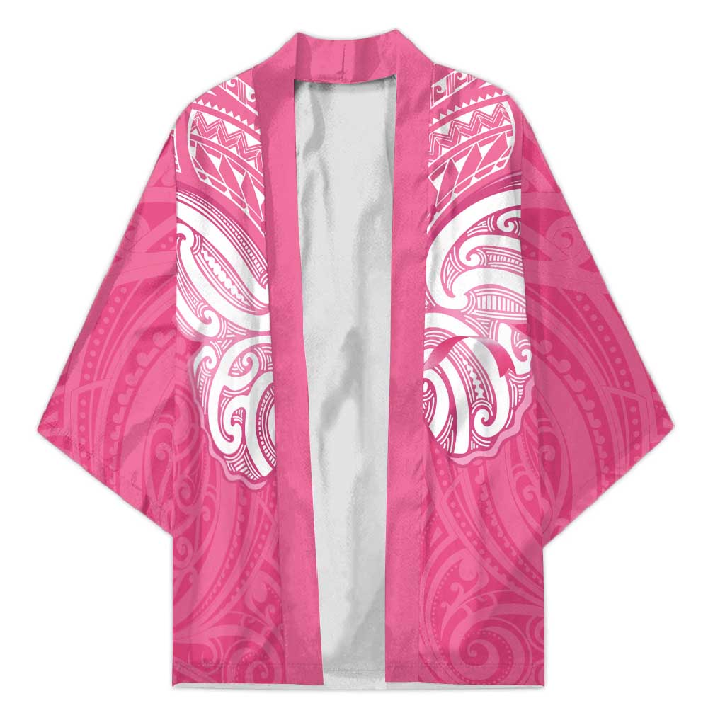 New Zealand Breast Cancer Awareness Kimono Maori Butterfly Pink Ribbon - Aussie Hoodie