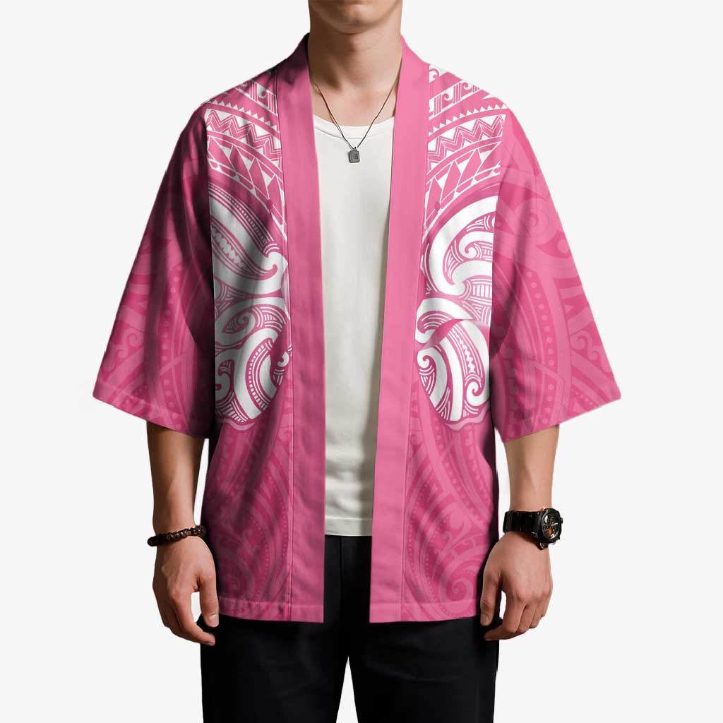 New Zealand Breast Cancer Awareness Kimono Maori Butterfly Pink Ribbon - Aussie Hoodie