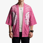New Zealand Breast Cancer Awareness Kimono Maori Butterfly Pink Ribbon - Aussie Hoodie