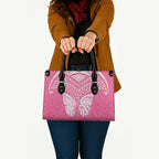 New Zealand Breast Cancer Awareness Leather Bag Maori Butterfly Pink Ribbon - Aussie Hoodie