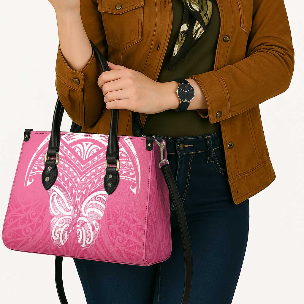 New Zealand Breast Cancer Awareness Leather Bag Maori Butterfly Pink Ribbon - Aussie Hoodie