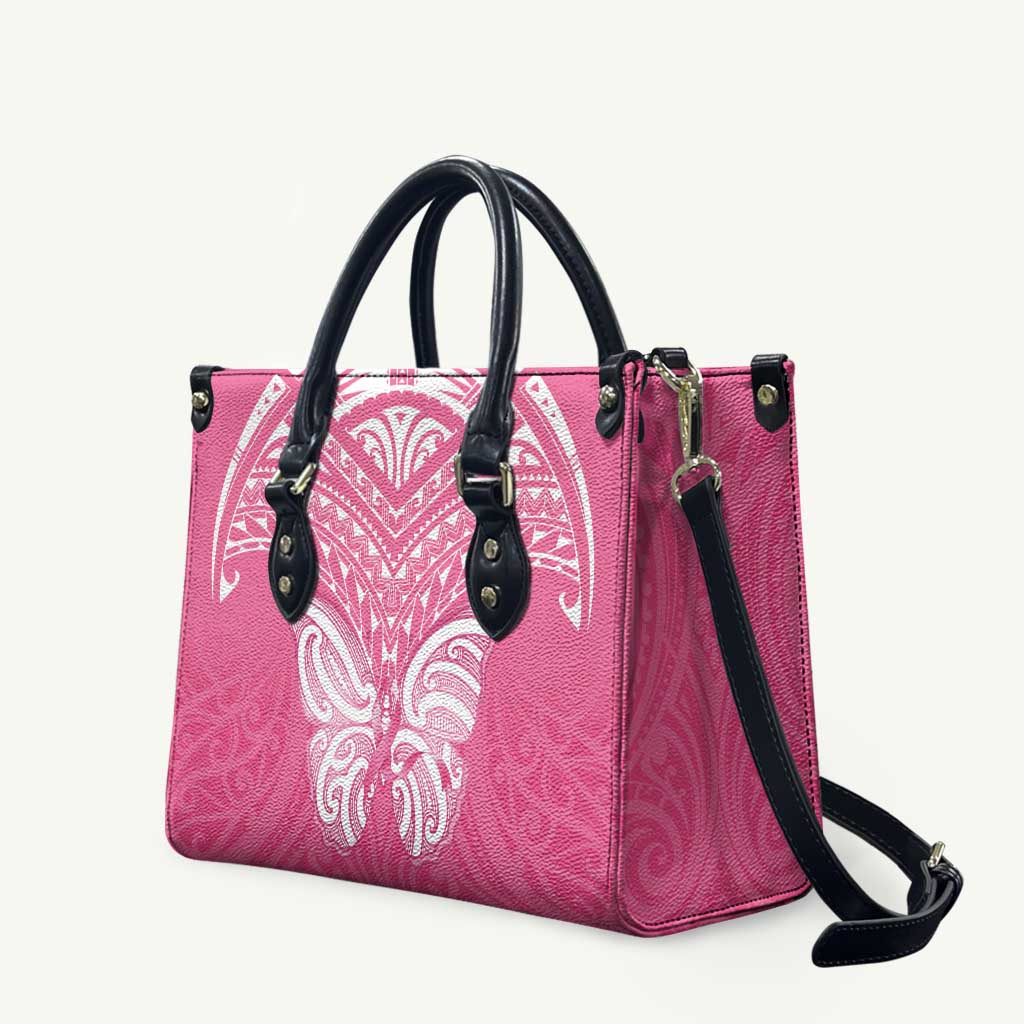 New Zealand Breast Cancer Awareness Leather Bag Maori Butterfly Pink Ribbon - Aussie Hoodie