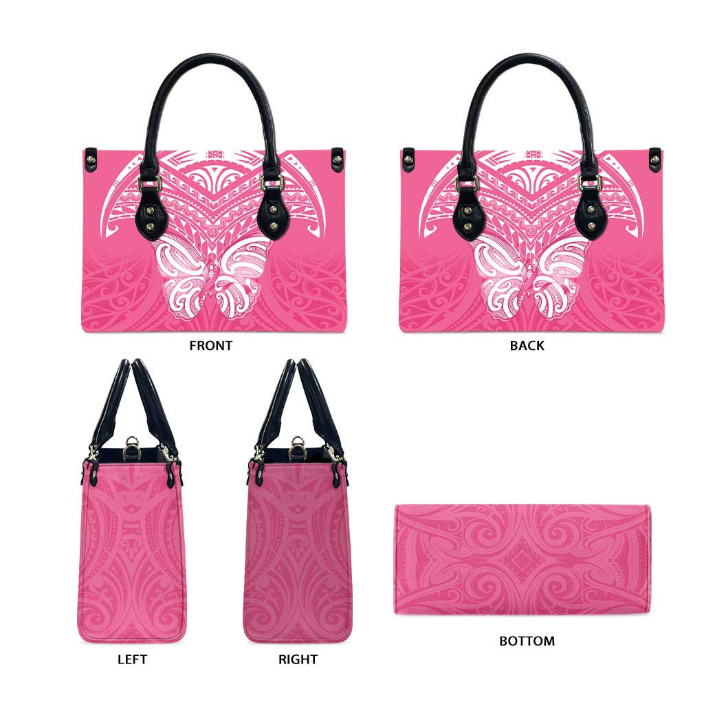 New Zealand Breast Cancer Awareness Leather Bag Maori Butterfly Pink Ribbon - Aussie Hoodie