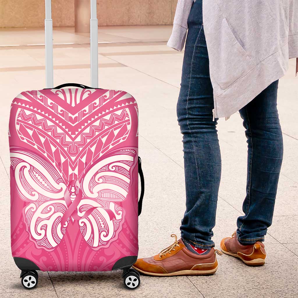 New Zealand Breast Cancer Awareness Luggage Cover Maori Butterfly Pink Ribbon - Aussie Hoodie