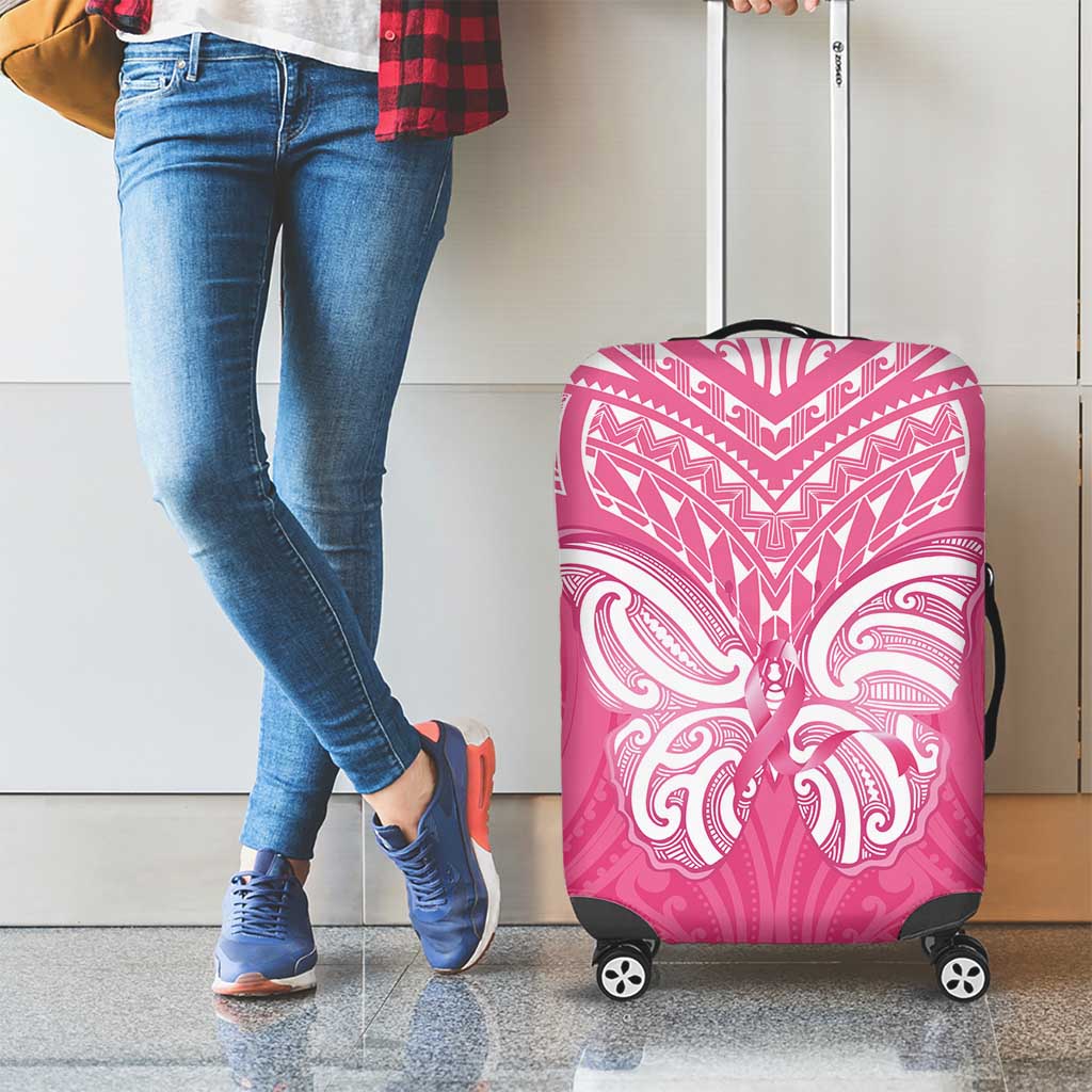 New Zealand Breast Cancer Awareness Luggage Cover Maori Butterfly Pink Ribbon - Aussie Hoodie