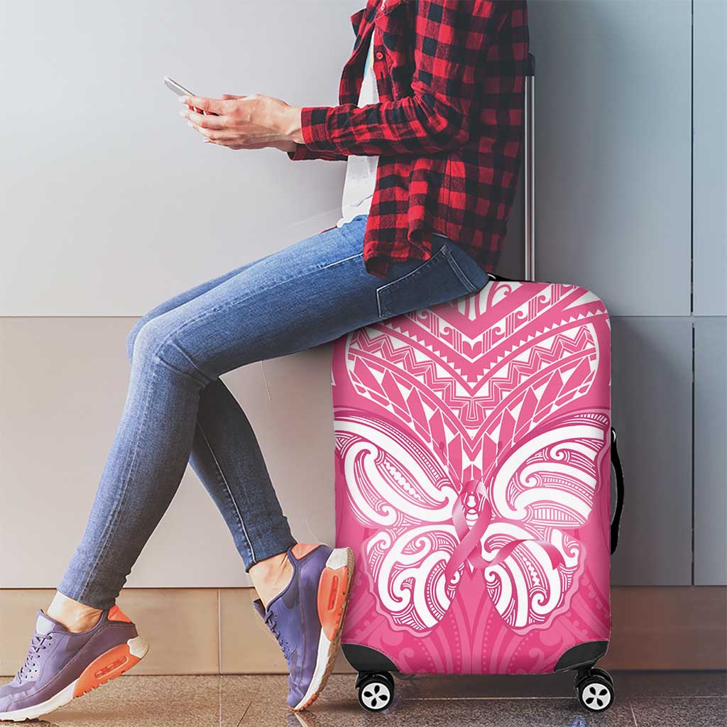 New Zealand Breast Cancer Awareness Luggage Cover Maori Butterfly Pink Ribbon - Aussie Hoodie