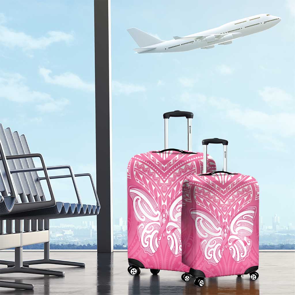 New Zealand Breast Cancer Awareness Luggage Cover Maori Butterfly Pink Ribbon - Aussie Hoodie