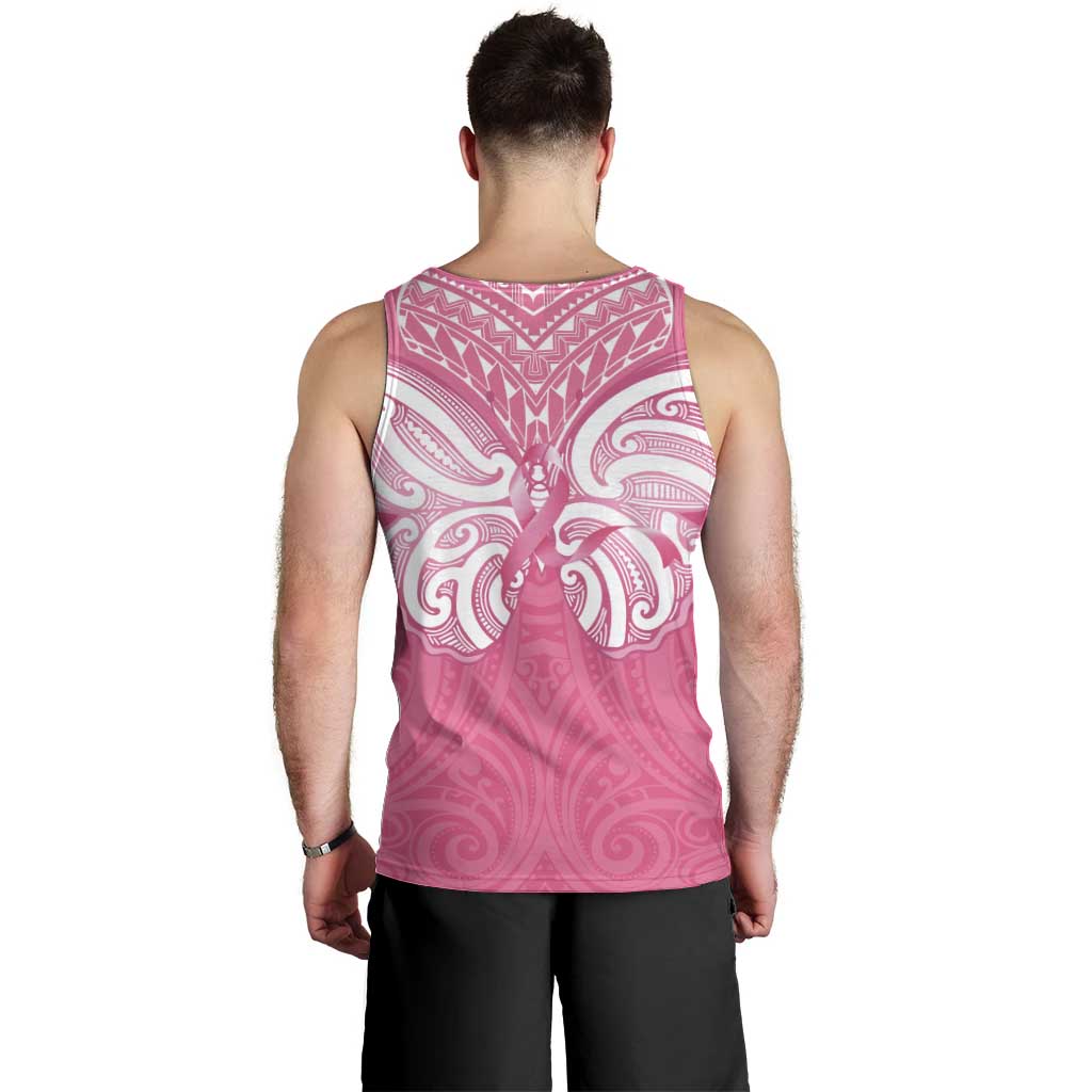 New Zealand Breast Cancer Awareness Men Tank Top Maori Butterfly Pink Ribbon - Aussie Hoodie