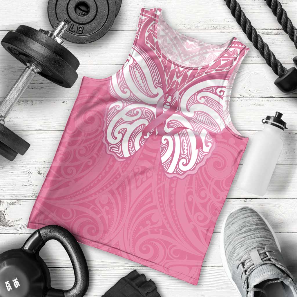 New Zealand Breast Cancer Awareness Men Tank Top Maori Butterfly Pink Ribbon - Aussie Hoodie