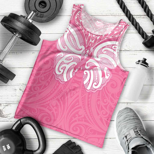 New Zealand Breast Cancer Awareness Men Tank Top Maori Butterfly Pink Ribbon - Aussie Hoodie