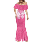 New Zealand Breast Cancer Awareness Mermaid Dress Maori Butterfly Pink Ribbon - Aussie Hoodie