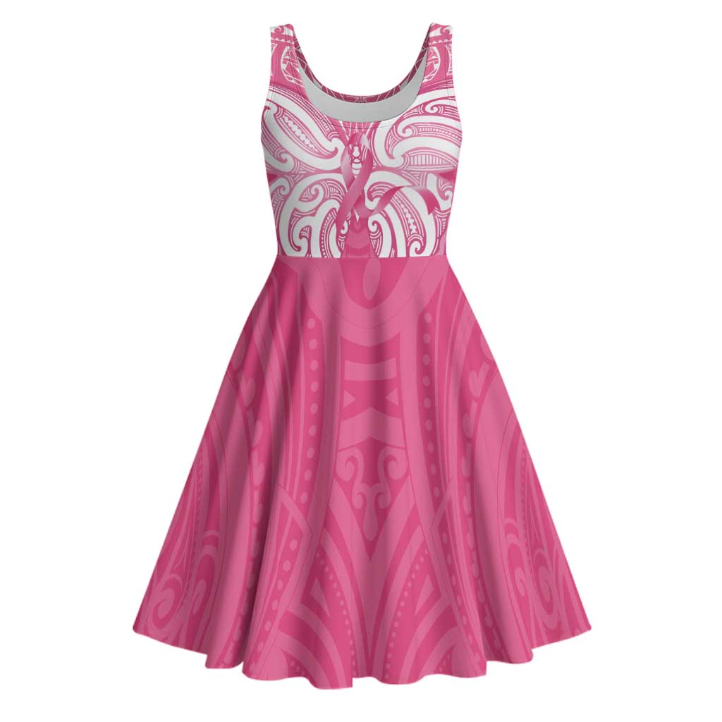 New Zealand Breast Cancer Awareness Midi Dress Maori Butterfly Pink Ribbon - Aussie Hoodie
