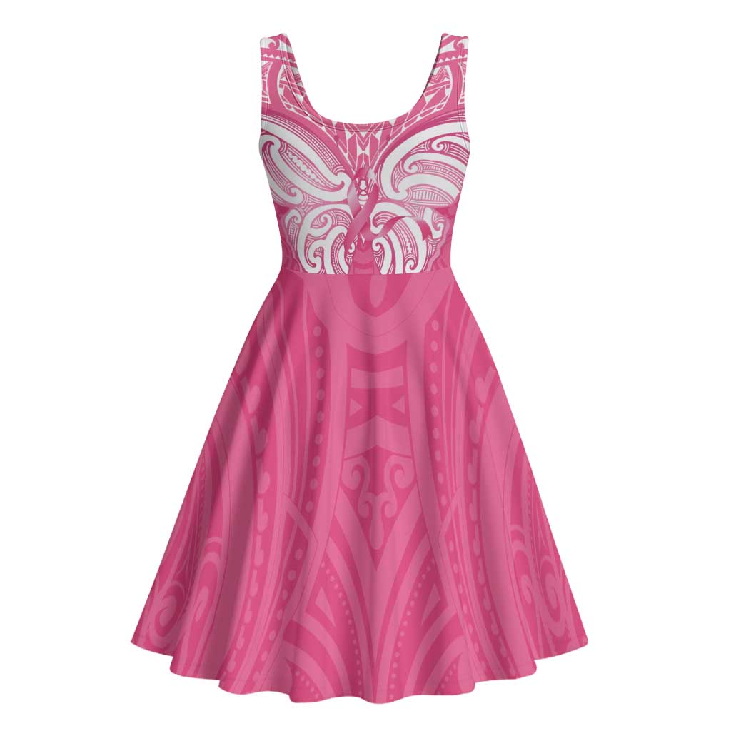 New Zealand Breast Cancer Awareness Midi Dress Maori Butterfly Pink Ribbon - Aussie Hoodie