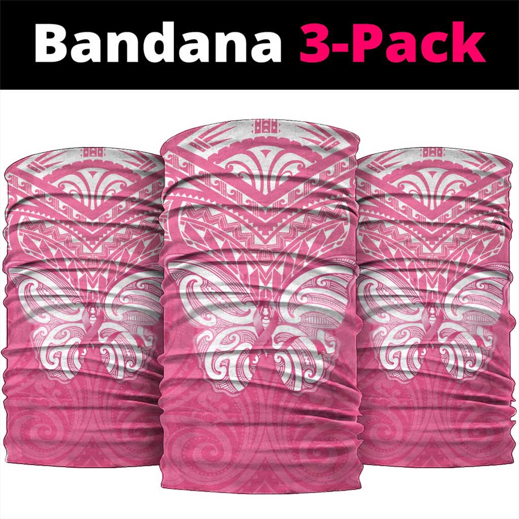New Zealand Breast Cancer Awareness Neck Gaiter Maori Butterfly Pink Ribbon - Aussie Hoodie