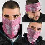 New Zealand Breast Cancer Awareness Neck Gaiter Maori Butterfly Pink Ribbon - Aussie Hoodie