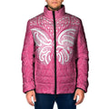 New Zealand Breast Cancer Awareness Padded Jacket Maori Butterfly Pink Ribbon - Aussie Hoodie