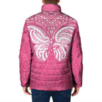 New Zealand Breast Cancer Awareness Padded Jacket Maori Butterfly Pink Ribbon - Aussie Hoodie