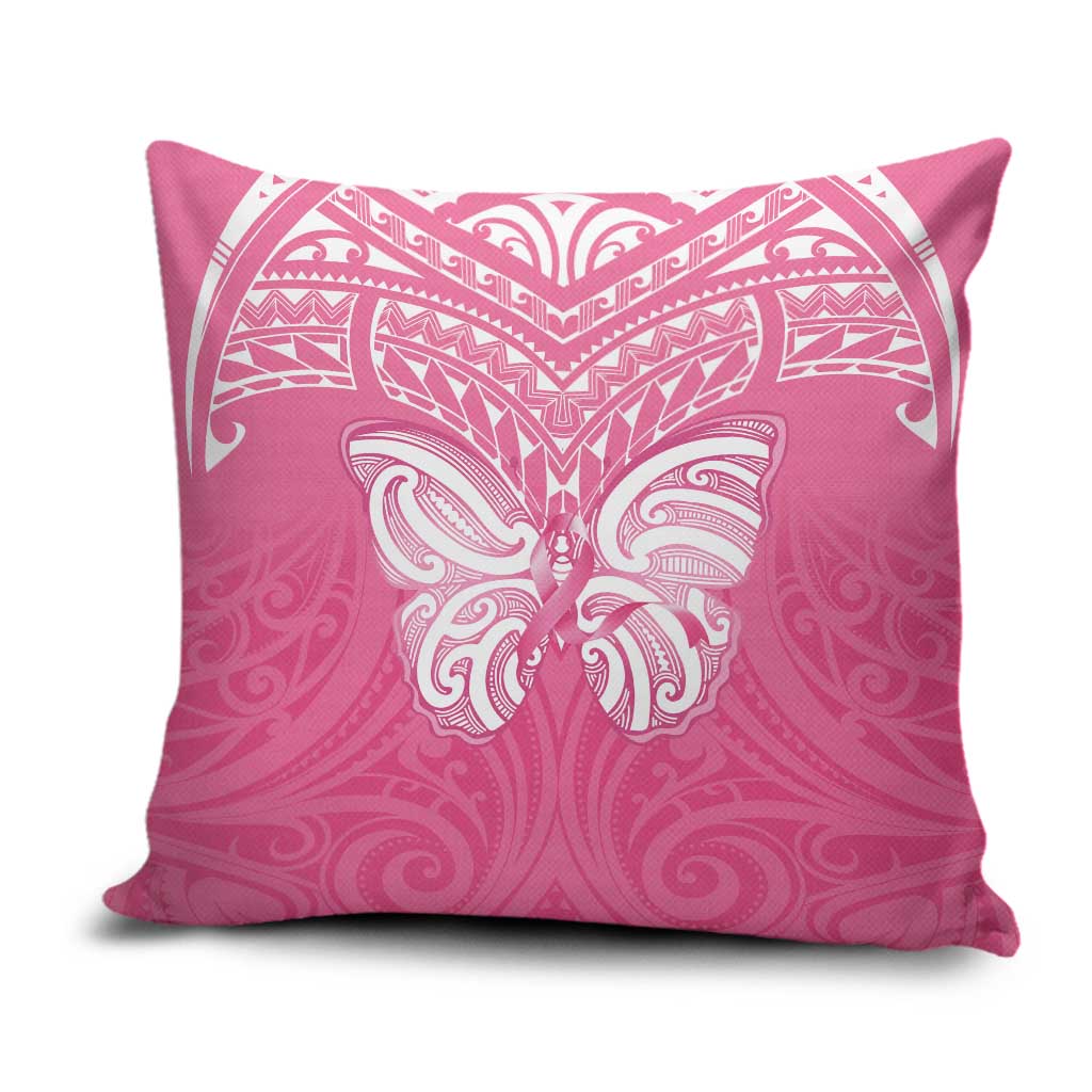 New Zealand Breast Cancer Awareness Pillow Cover Maori Butterfly Pink Ribbon - Aussie Hoodie