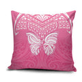 New Zealand Breast Cancer Awareness Pillow Cover Maori Butterfly Pink Ribbon - Aussie Hoodie