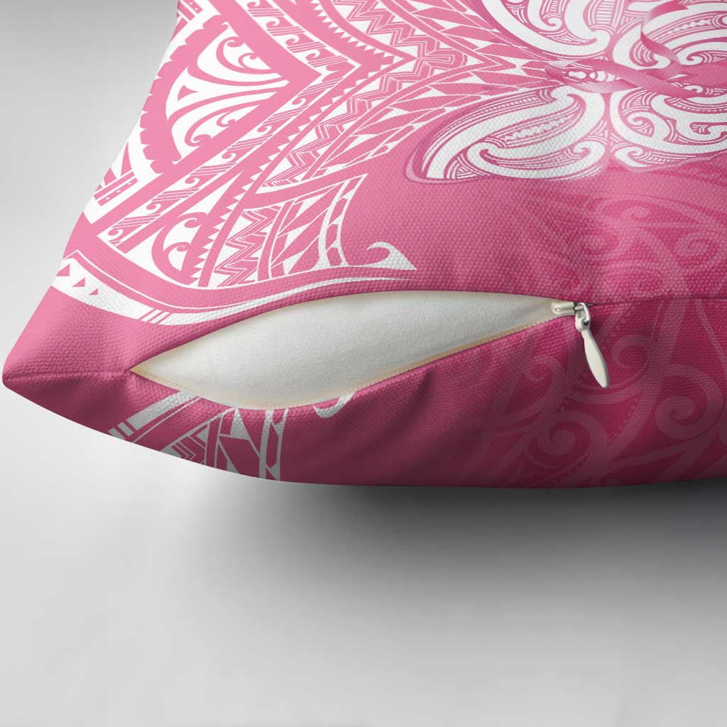 New Zealand Breast Cancer Awareness Pillow Cover Maori Butterfly Pink Ribbon - Aussie Hoodie