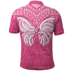 New Zealand Breast Cancer Awareness Polo Shirt Maori Butterfly Pink Ribbon - Aussie Hoodie