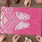 New Zealand Breast Cancer Awareness Puzzle Maori Butterfly Pink Ribbon - Aussie Hoodie