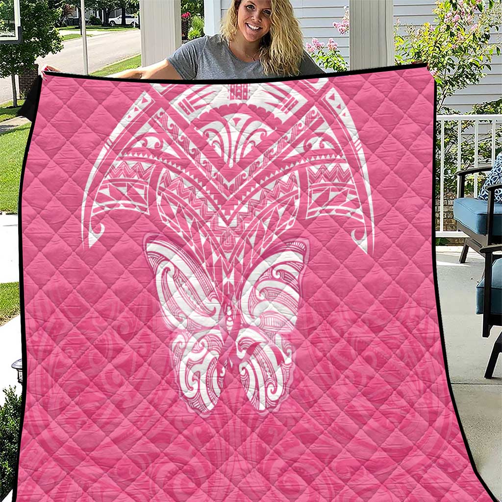 New Zealand Breast Cancer Awareness Quilt Maori Butterfly Pink Ribbon - Aussie Hoodie