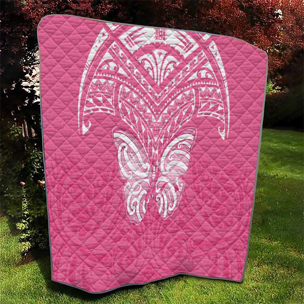 New Zealand Breast Cancer Awareness Quilt Maori Butterfly Pink Ribbon - Aussie Hoodie
