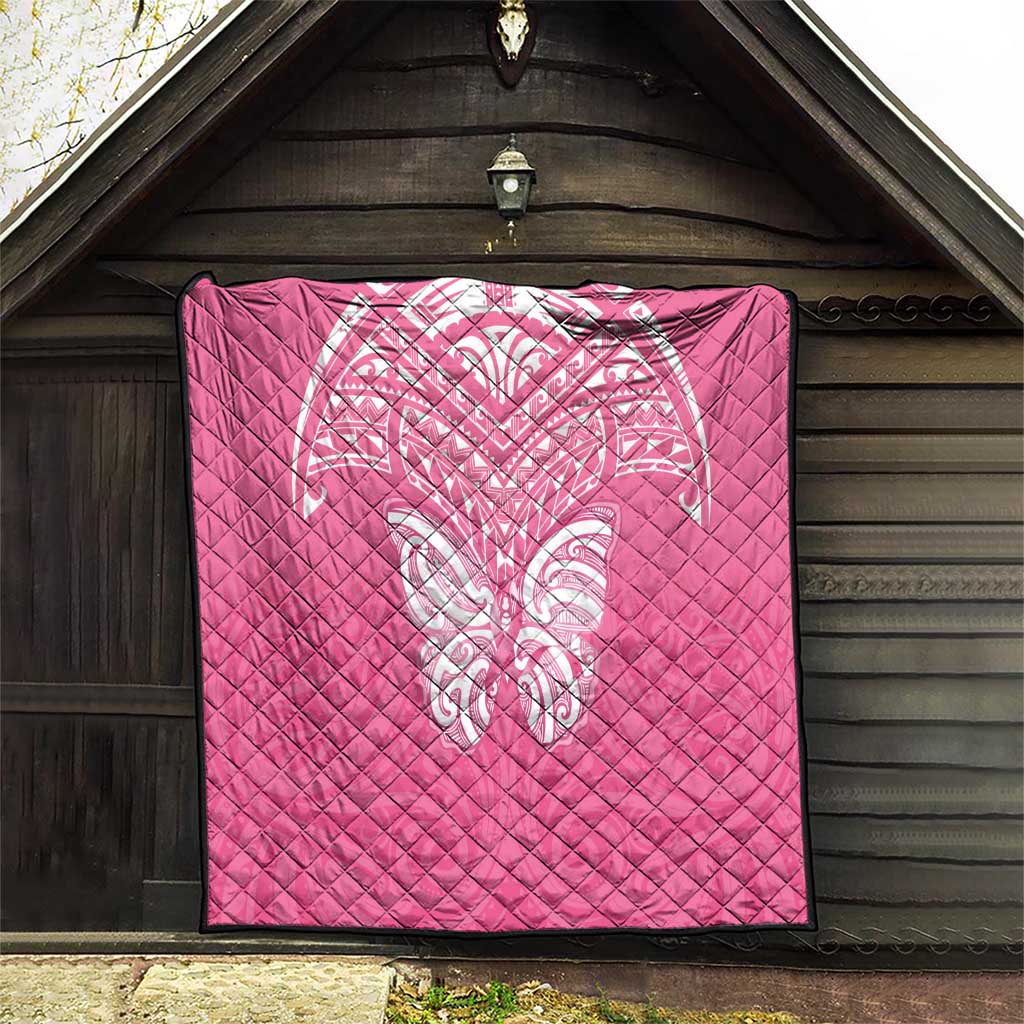 New Zealand Breast Cancer Awareness Quilt Maori Butterfly Pink Ribbon - Aussie Hoodie