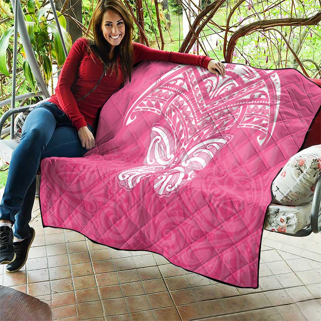 New Zealand Breast Cancer Awareness Quilt Maori Butterfly Pink Ribbon - Aussie Hoodie