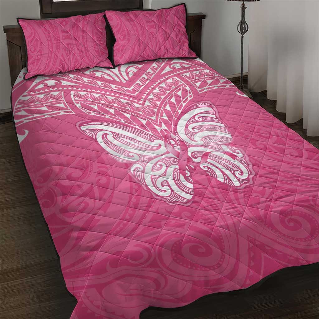 New Zealand Breast Cancer Awareness Quilt Bed Set Maori Butterfly Pink Ribbon - Aussie Hoodie