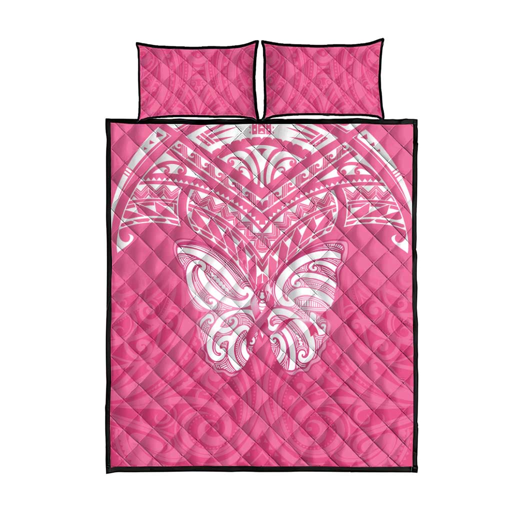 New Zealand Breast Cancer Awareness Quilt Bed Set Maori Butterfly Pink Ribbon - Aussie Hoodie