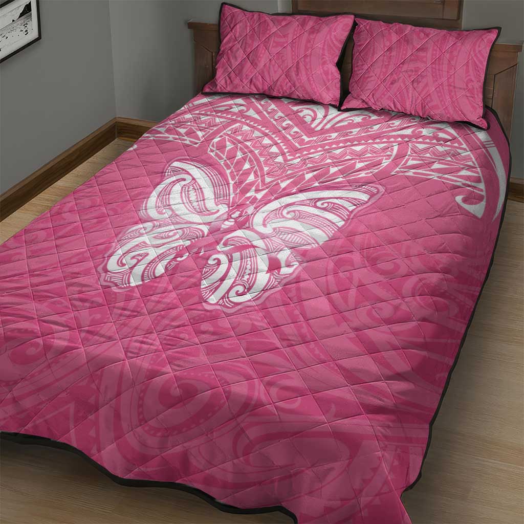 New Zealand Breast Cancer Awareness Quilt Bed Set Maori Butterfly Pink Ribbon - Aussie Hoodie
